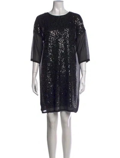 Pre-owned By Malene Birger Patterned Knee-length Dress In Black