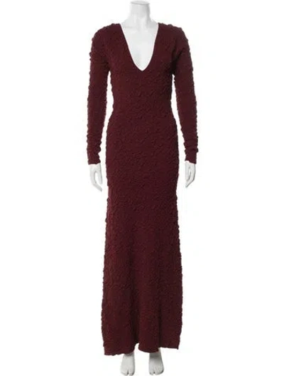 Pre-owned By Malene Birger Patterned Long Dress W/ Tags In Burgundy