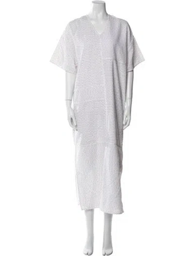 Pre-owned By Malene Birger Patterned Long Dress In White