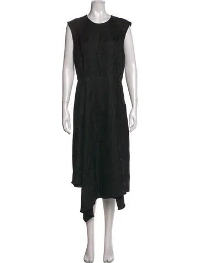 Pre-owned By Malene Birger Patterned Midi Length Dress In Black