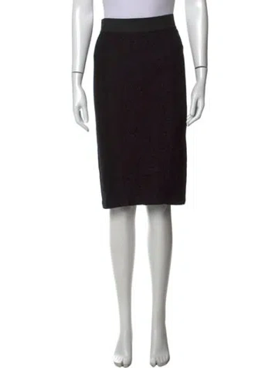 Pre-owned By Malene Birger Patterned Midi Length Skirt In Black