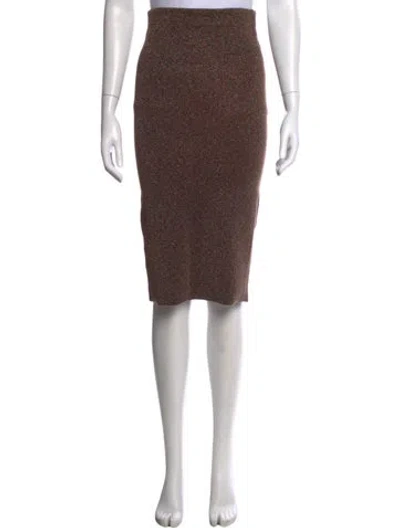 Pre-owned By Malene Birger Patterned Midi Length Skirt In Brown