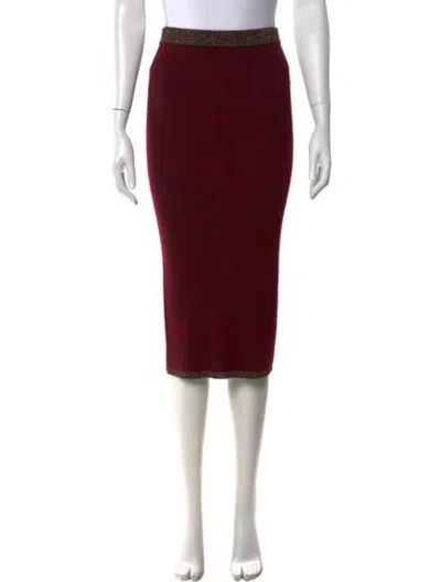 Pre-owned By Malene Birger Patterned Midi Length Skirt W/ Tags In Red