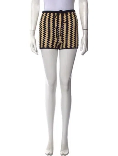 Pre-owned By Malene Birger Patterned Mini Shorts In White