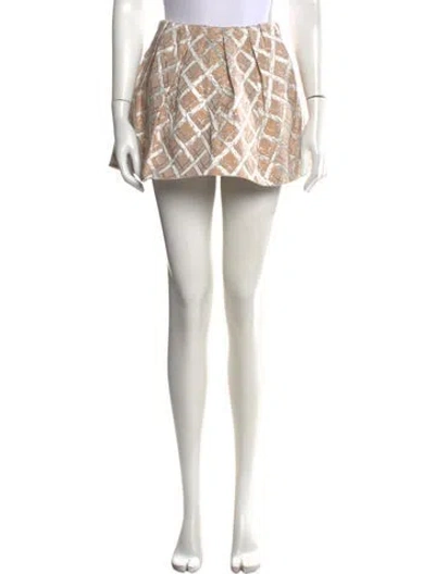 Pre-owned By Malene Birger Patterned Mini Skirt In Neutrals