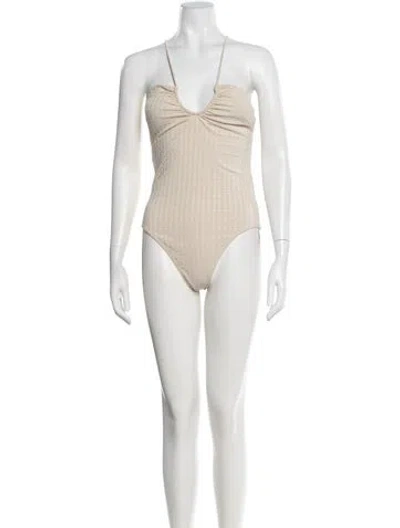 Pre-owned By Malene Birger Patterned One-piece In Neutral