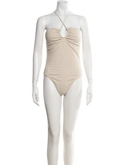 Pre-owned By Malene Birger Patterned One-piece In Neutral
