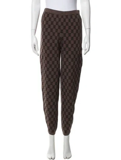 Pre-owned By Malene Birger Patterned Wide Leg Pants In Brown