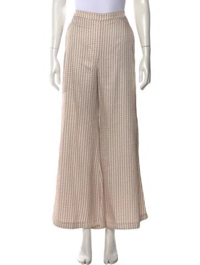 Pre-owned By Malene Birger Patterned Wide Leg Pants In Neutral