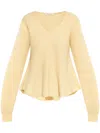 By Malene Birger Peplum-hem Knit Top In Neutrals