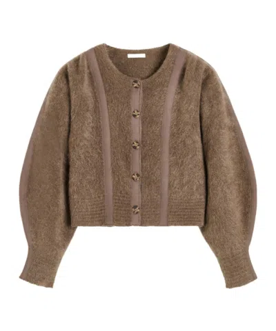 By Malene Birger Pernille Buttoned Panelled Cardigan In Neutral