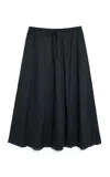By Malene Birger Pheobes Embroidered Organic Cotton Maxi Skirt In Black