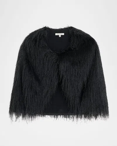 By Malene Birger Pinla 3/4-sleeve Fringe Cape In Black
