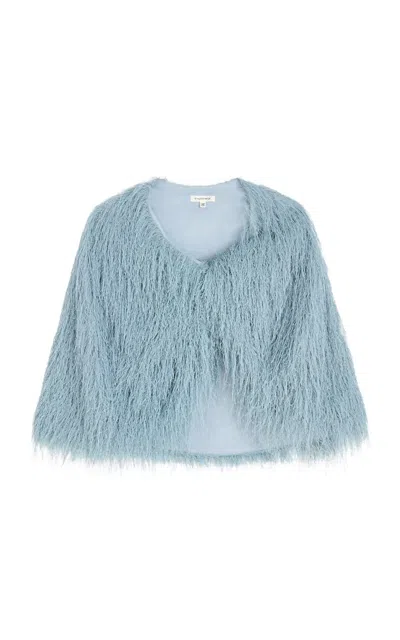 By Malene Birger Pinla Fringed Cape Top In Blue