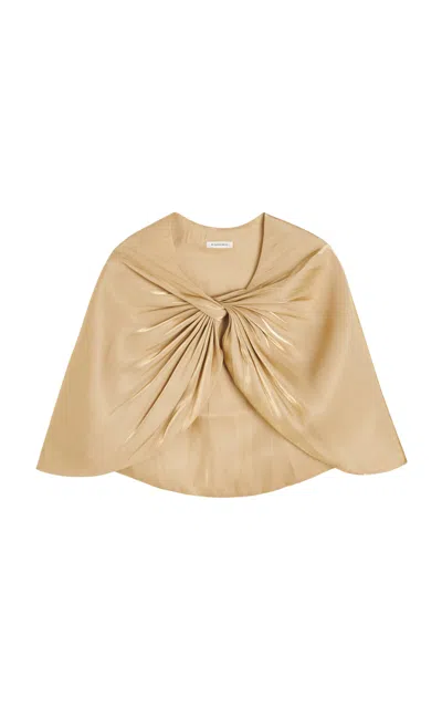 By Malene Birger Pinlos Twisted Satin Cape In Gold