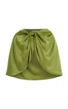 By Malene Birger Pinlos Twisted Satin Cape In Green