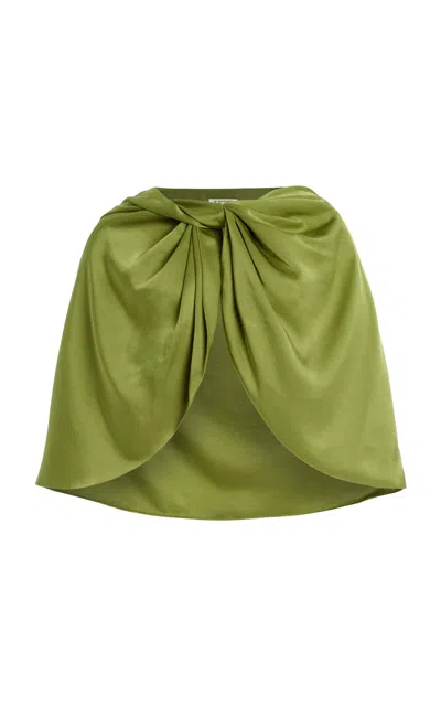 By Malene Birger Pinlos Twisted Satin Cape In Green