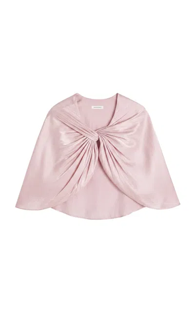 By Malene Birger Pinlos Twisted Satin Cape In Light Pink