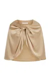 By Malene Birger Pinlos Twisted Satin Cape In Neutral