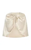 By Malene Birger Pinlos Twisted Satin Cape In Off-white