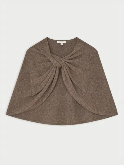 By Malene Birger Pinne Wool Cape In Fosil