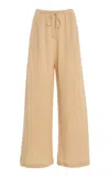 By Malene Birger Pisca Tie-detailed Wide-leg Pants In Neutral