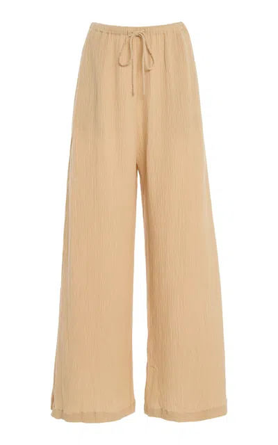 By Malene Birger Pisca Tie-detailed Wide-leg Pants In Neutral