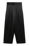 By Malene Birger Piscali Pleated Satin Wide-leg Pants In Black