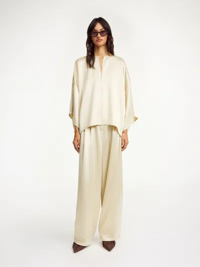 By Malene Birger Piscali Wide-leg Trousers In Oyster Gray