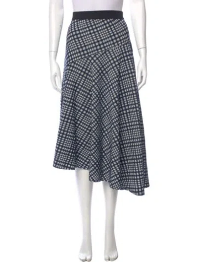 Pre-owned By Malene Birger Plaid Print Midi Length Skirt In Black
