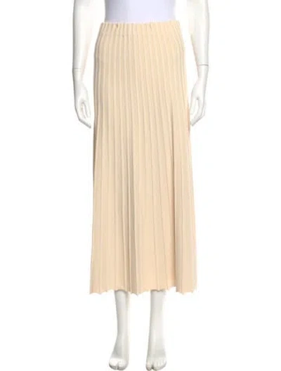 Pre-owned By Malene Birger Pleated Accents Midi Length Skirt In Neutral