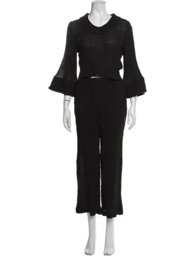 Pre-owned By Malene Birger Pleated Accents Pant Set In Black