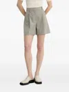 By Malene Birger Pleated Concealed-fastening Shorts In Gray