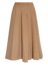 By Malene Birger Pleated Midi Skirt In Brown