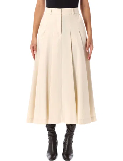 By Malene Birger Pleated Midi Skirt In Soft White