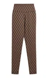By Malene Birger Polene Logo-knit Leggings In Dark Mahogany