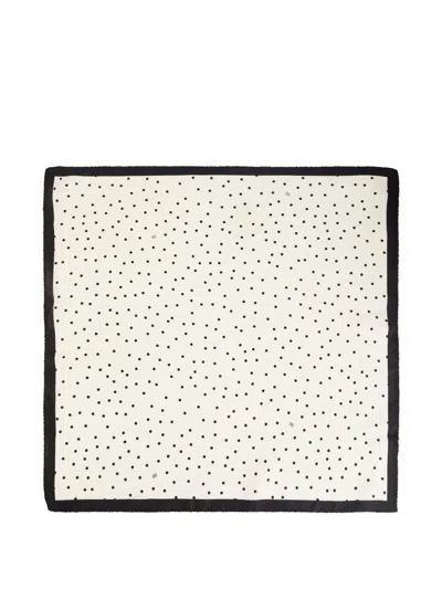 By Malene Birger Poula Polka-dot Border Scarf In Gray