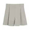 By Malene Birger Poville Crepe Suiting Shorts In Grey Brown Melange