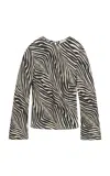 By Malene Birger Pricilla Animal-printed Silk-blend Top In Black