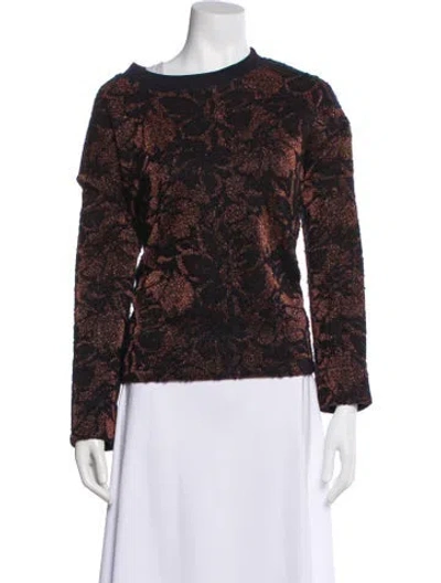 Pre-owned By Malene Birger Printed Crew Neck Sweater In Multi