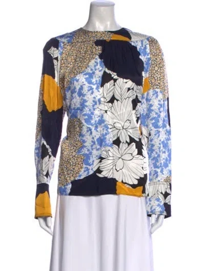 Pre-owned By Malene Birger Printed Crew Neck Top In Multi