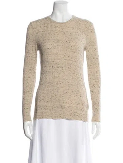Pre-owned By Malene Birger Printed Crew Neck Top In Neutral