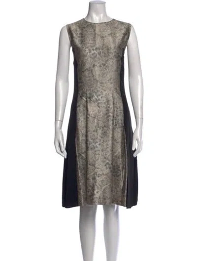 Pre-owned By Malene Birger Printed Knee-length Dress In Black