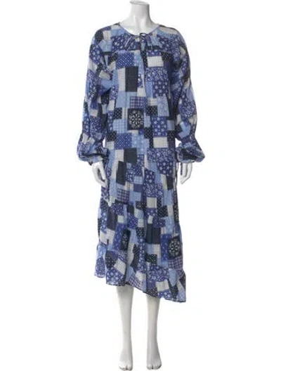 Pre-owned By Malene Birger Printed Long Dress In Multi