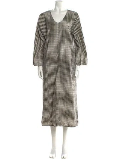Pre-owned By Malene Birger Printed Long Dress In Neutral