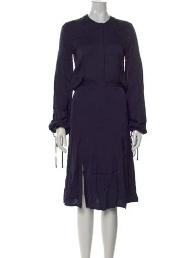 Pre-owned By Malene Birger Printed Midi Length Dress In Blue