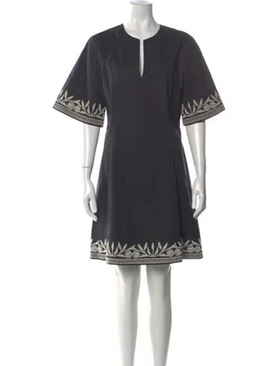 Pre-owned By Malene Birger Printed Mini Dress In Gray