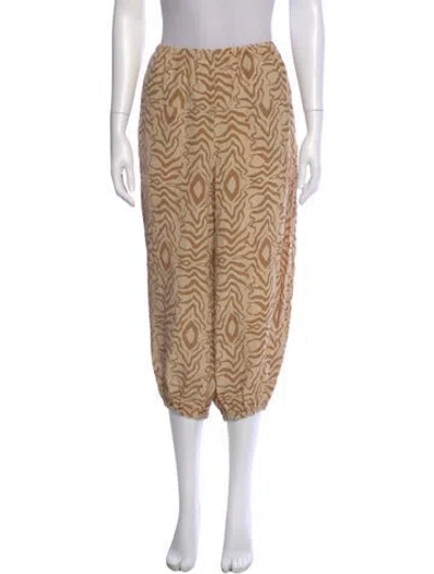 Pre-owned By Malene Birger Printed Skinny Leg Pants In Neutral