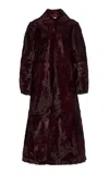 By Malene Birger Rafaia Leather Pony Hair Coat In Red