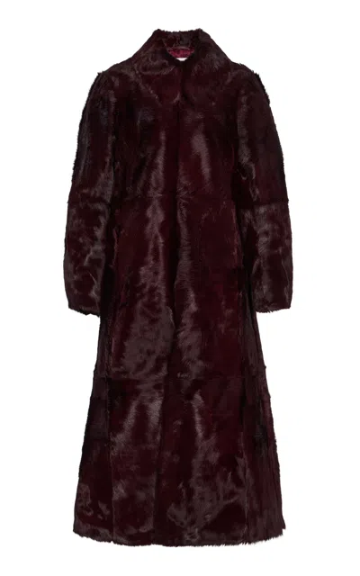 By Malene Birger Rafaia Leather Pony Hair Coat In Red
